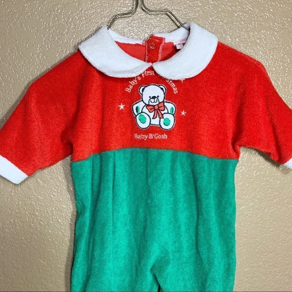 Vintage Oshkosh baby B’Gosh Christmas footies‎